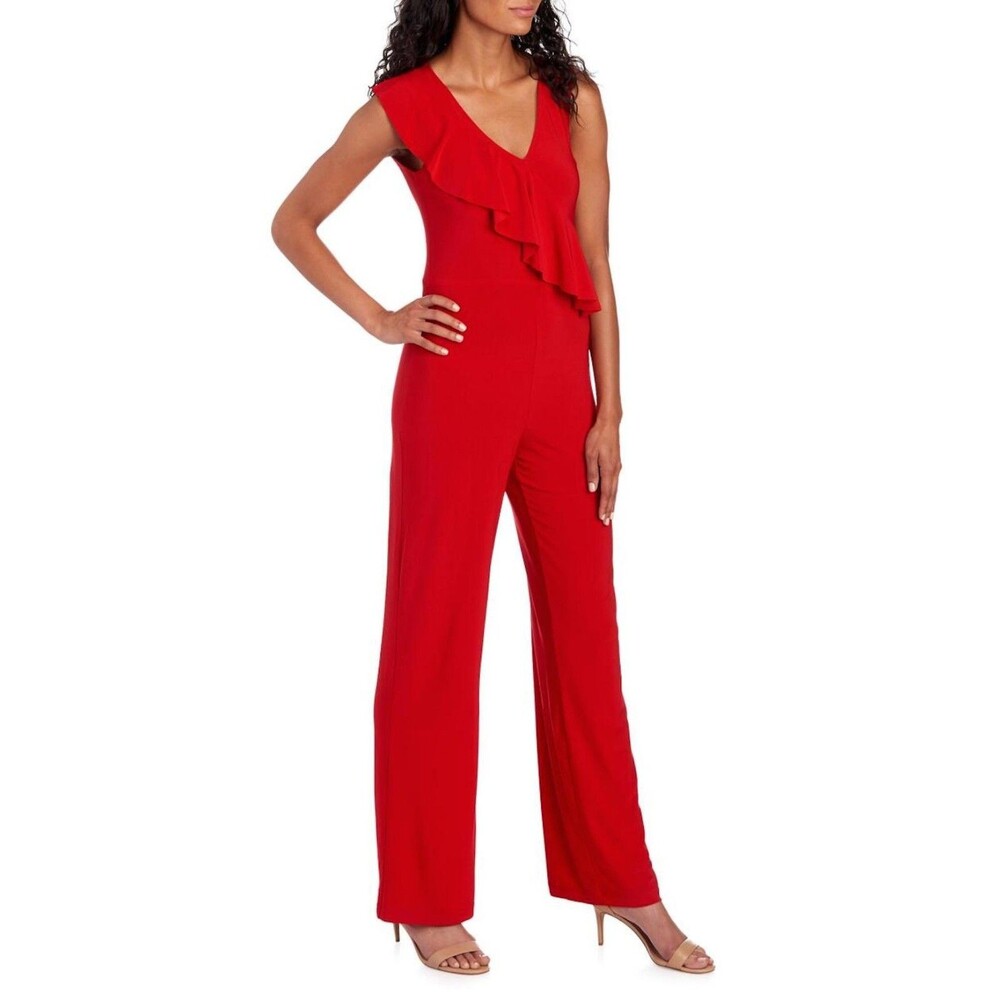 Bebe Cross Ruffle Jumpsuit